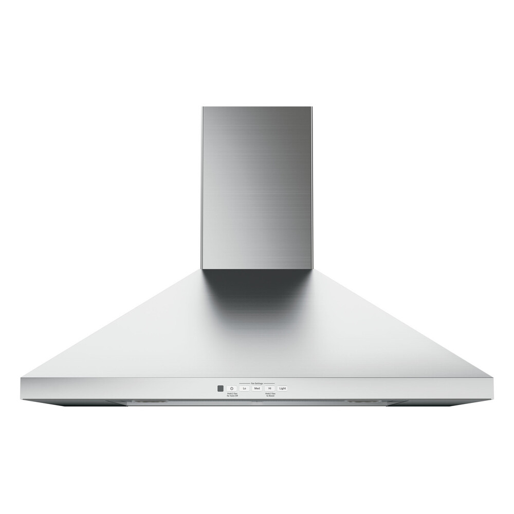 GE JVW5301SJSS 30 inch Wall-Mount Pyramid Chimney Hood with 350 CFM, Electronic Backlit Controls and Auto-Off in Stainless Steel (Stainless Steel)