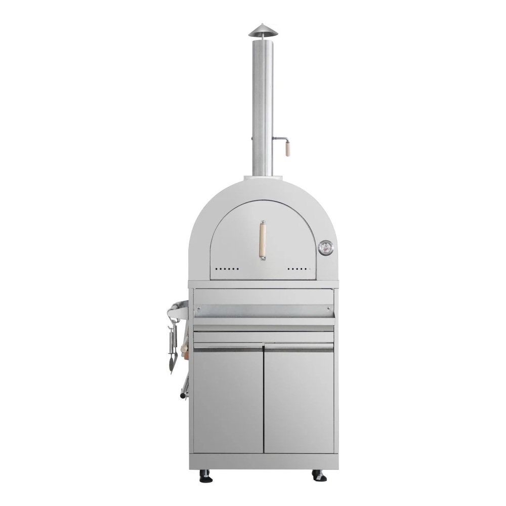 Thor Kitchen MK07SS304 Outdoor Kitchen Pizza Oven and Cabinet, Easy Moving, Ceramic Pizza Stone, Extra Large Storage Cabinet , in Stainless Steel