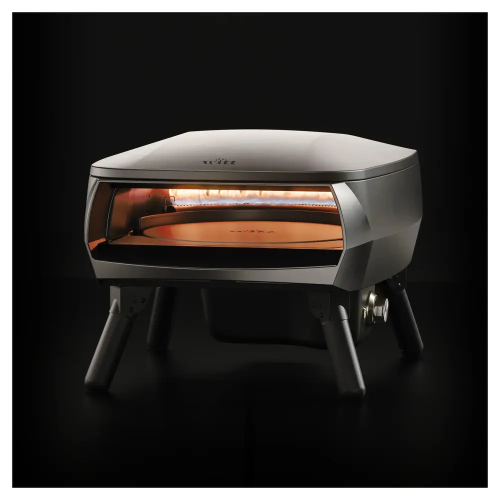Witt PR13BK PICCOLO Rotante 13 inch Pizza Oven with Rotating Pizza Stone, C-Shaped Burner (Black)
