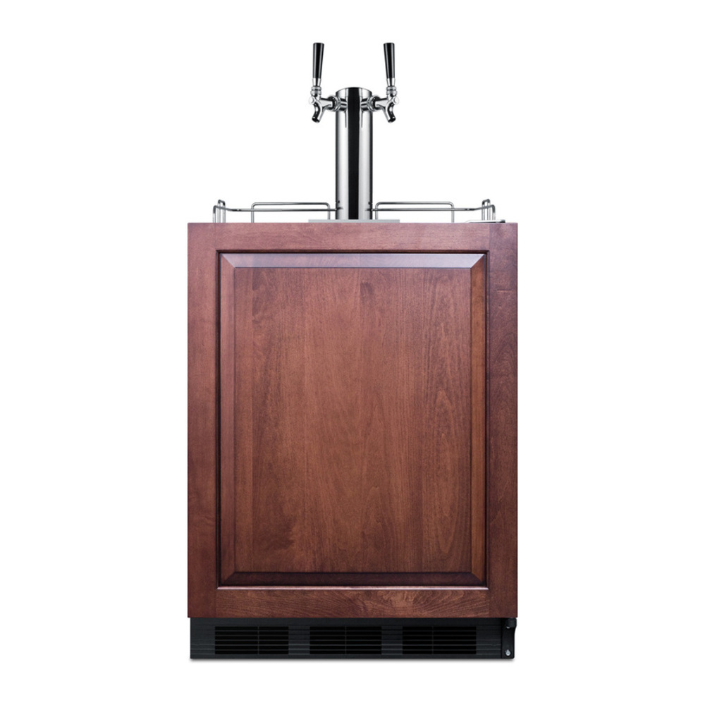 Summit SBC58BLBIADAIFCFTWIN 24 inch Built-in/Freestanding Cold Brew Coffee Kegerator with Dual Tap Kit, ADA Compliant and Automatic Defrost in Panel Ready