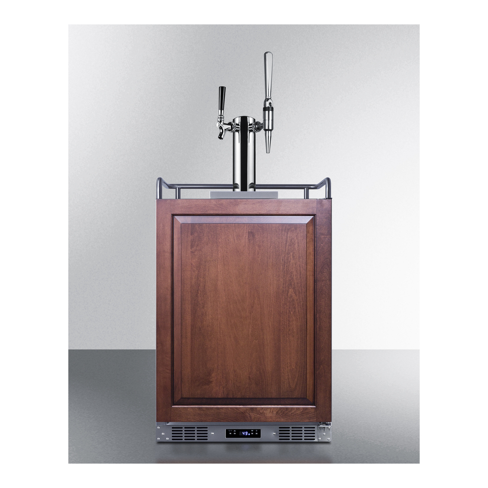 Summit SBC682PNRCMTWIN 24 inch Outdoor Built-In Cold Brew/Nitro Coffee Kegerator with 5.6 cu. ft. Capacity, Dual Tap System, Automatic Defrost and Digital Thermostat in Panel Ready