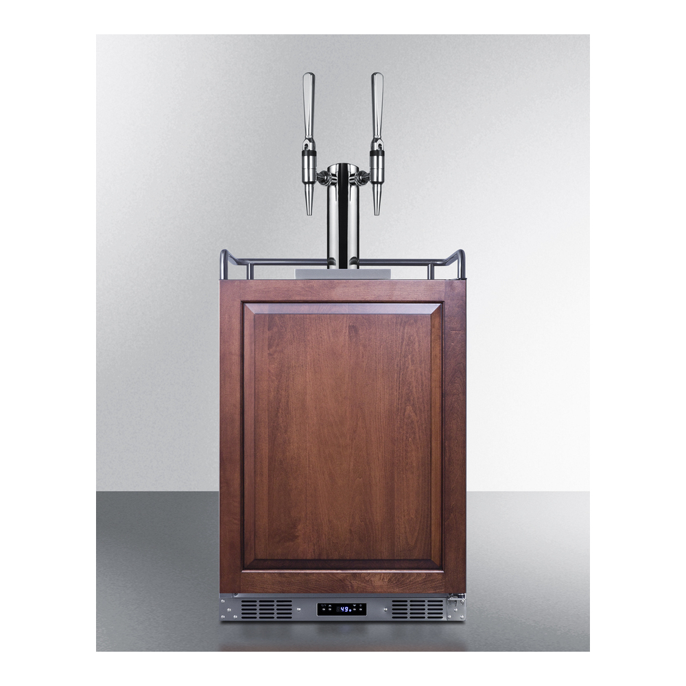 Summit SBC682PNRNCFTWIN 24 inch Outdoor Built-In Nitro Coffee Kegerator with 5.6 cu. ft. Capacity, Dual Tap System, Automatic Defrost and Digital Thermostat in Panel Ready