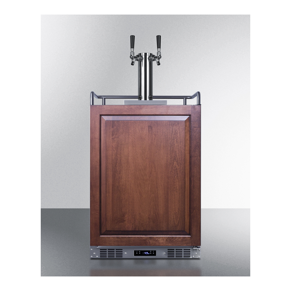 Summit SBC682PNRWKDTWIN 24 inch Outdoor Built-In Wine Kegerator with 5.6 cu. ft. Capacity, Dual Tap System, Automatic Defrost and Digital Thermostat in Panel Ready