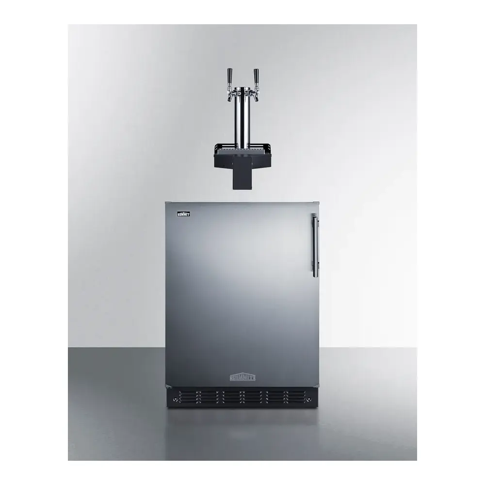 Summit SBC7BRSFLTWADALHD 24 inch Built-In Floating Tap Beer Kegerator with 5.8 cu. ft. Capacity, Dual Tap System and Automatic Defrost in Stainless Steel (Left Hinge)