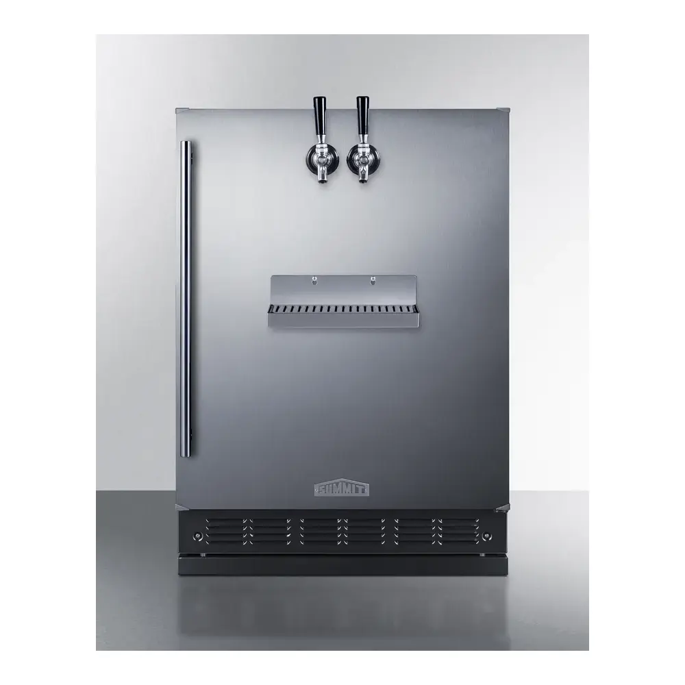 Summit SBC7BRSFRTPCF 24 inch Built-In/Freestanding Front Tap Cold Brew Coffee Kegerator with 5.3 cu. ft. Capacity, Dual Tap System and Automatic Defrost in Stainless Steel (Right Hinge)