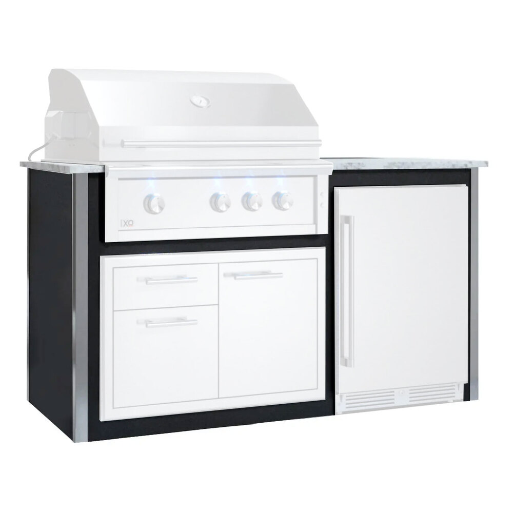 XO XOGOK36V2BL 78 inch Pro-Grade Designer Pre-Assembled Island (Appliances and Accessories Not Included) (Black)