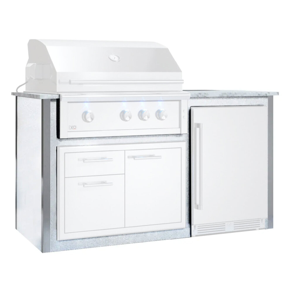 XO XOGOK36V2WH 78 inch Pro-Grade Designer Pre-Assembled Island (Appliances and Accessories Not Included) (White)