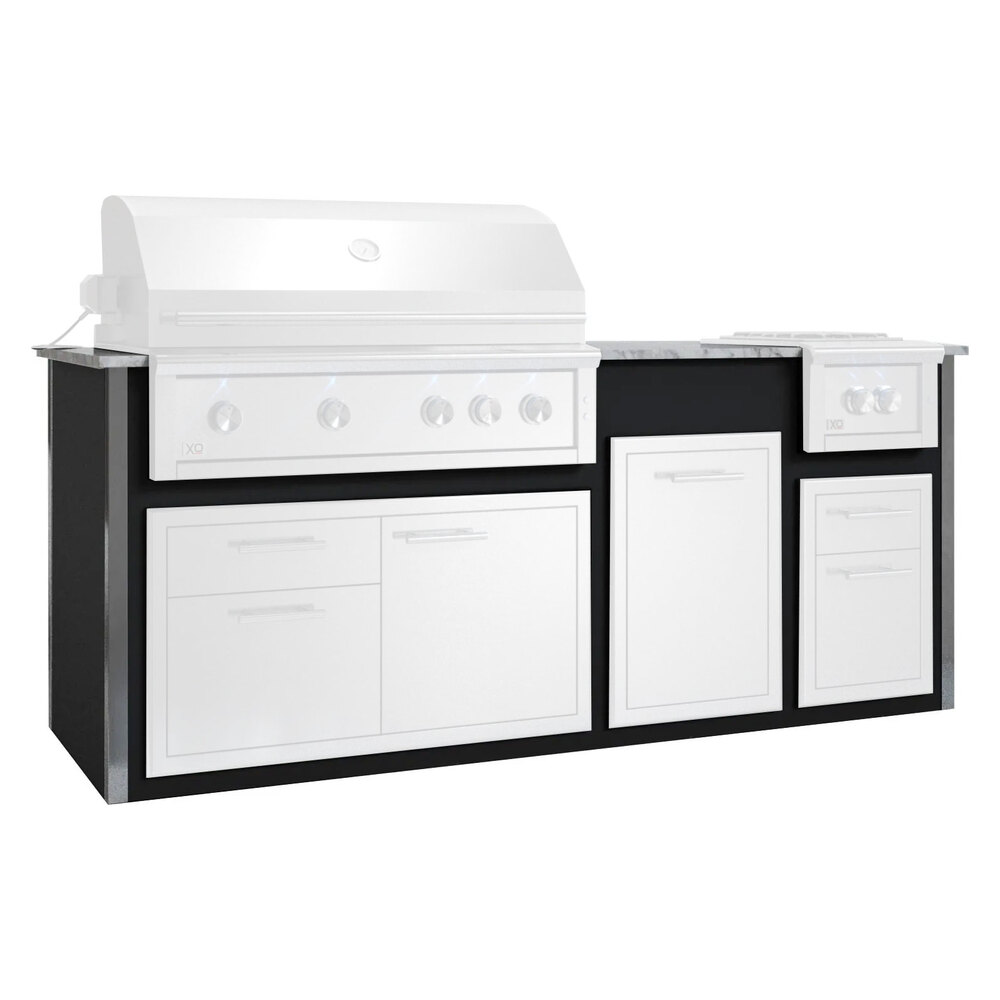 XO XOGOK42V1BL 94 inch Pro-Grade Designer Pre-Assembled Island (Appliances and Accessories Not Included) (Black)