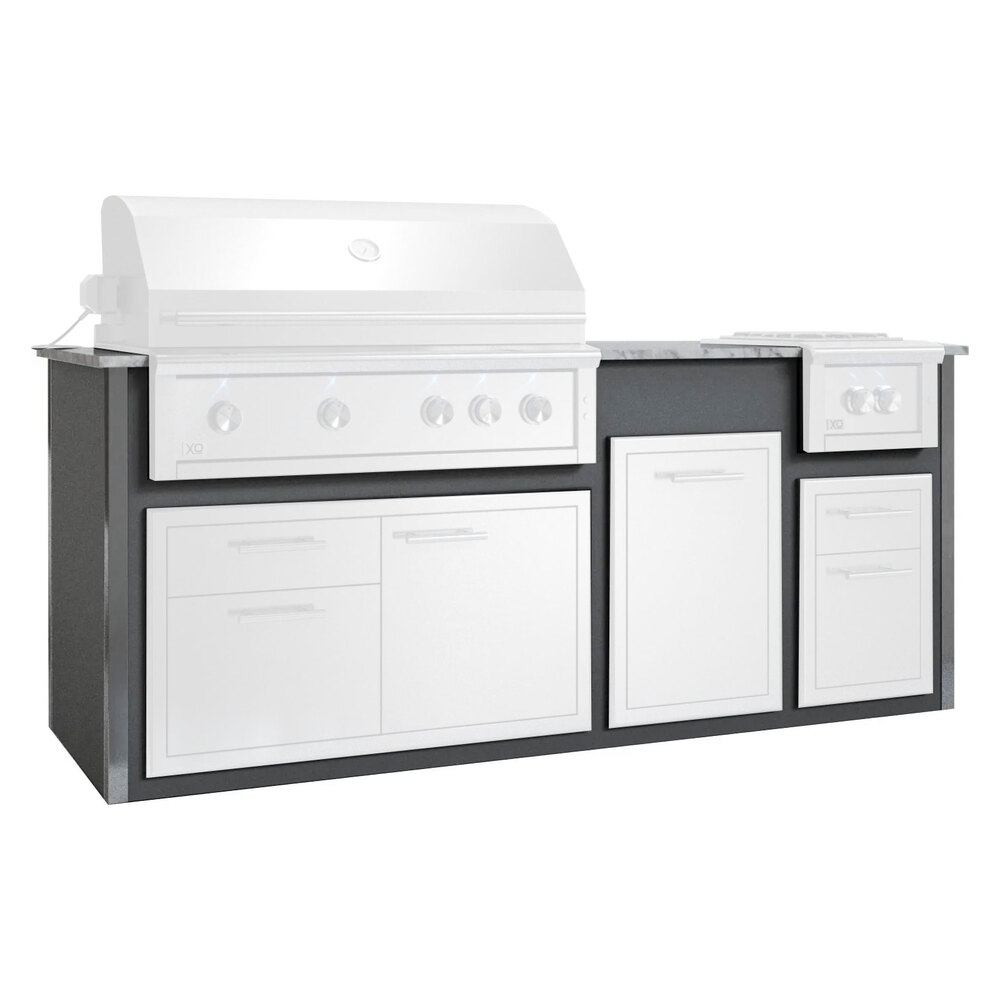 XO XOGOK42V1GR 94 inch Pro-Grade Designer Pre-Assembled Island (Appliances and Accessories Not Included) (Gray)