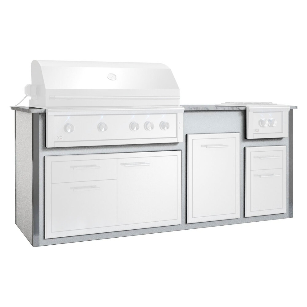 XO XOGOK42V1WH 94 inch Pro-Grade Designer Pre-Assembled Island (Appliances and Accessories Not Included) (White)
