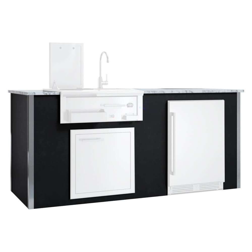 XO XOGOKBARV1BL 83 inch Pro-Grade Designer Pre-Assembled Island (Appliances and Accessories Not Included) (Black)