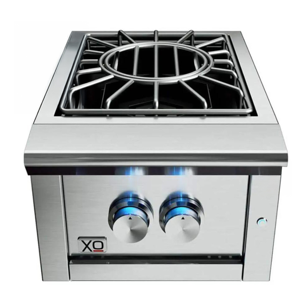 XO XOGPOWER60KN 16 inch Built-In Power Side Burner with 60,000 BTU, Flame Thrower Ignition, Elegant Lighting, in Stainless Steel (Natural Gas)